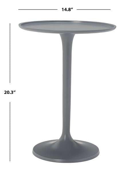 Safavieh Platina Round Top Sleek Table - Dark Gray | Accent Tables | Modishstore - 3
