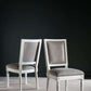 Safavieh Buchanan 19''H French Brasserie Linen Rect Side Chair Set Of 2 - Silver Nail Heads Light Gray | Dining Chairs | Modishstore