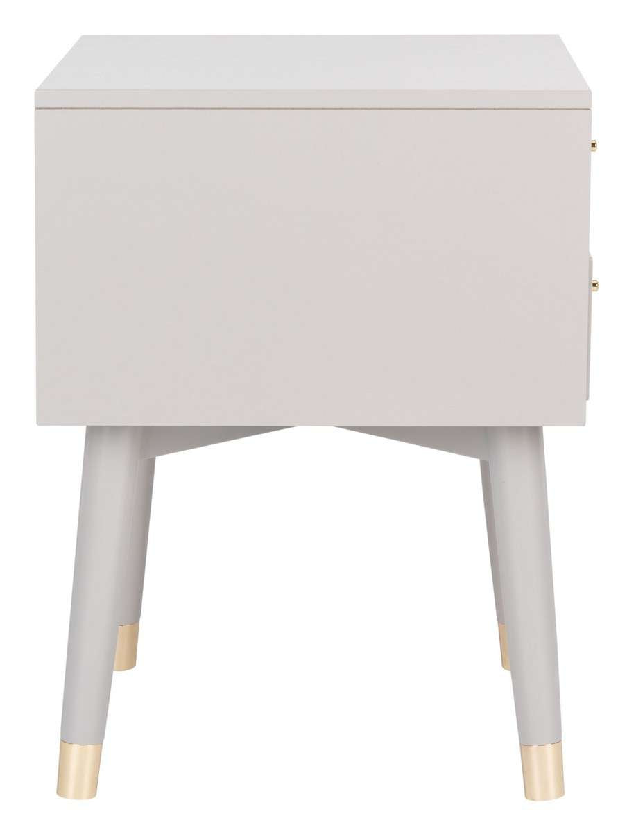 Safavieh Lyla Mid Century Retro Silver Cap Nightstand - Grey With Gold | Nightstands | Modishstore - 4