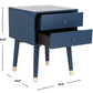 Safavieh Lyla Mid Century Retro Silver Cap Nightstand - Lapis Blue | Nightstands | Modishstore - 7