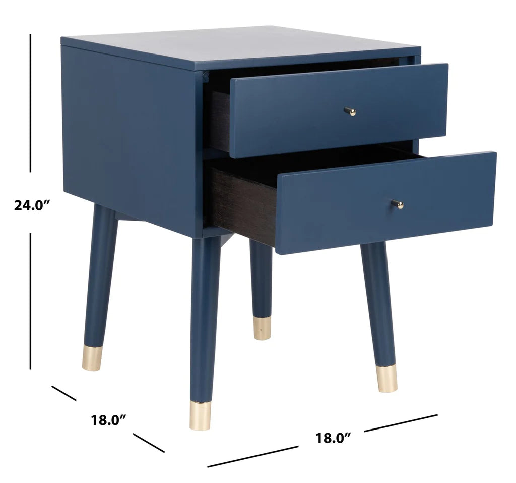 Safavieh Lyla Mid Century Retro Silver Cap Nightstand - Lapis Blue | Nightstands | Modishstore - 7