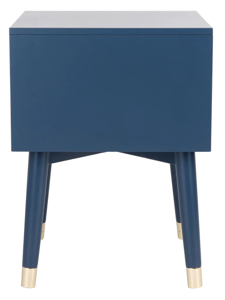 Safavieh Lyla Mid Century Retro Silver Cap Nightstand - Lapis Blue | Nightstands | Modishstore - 4