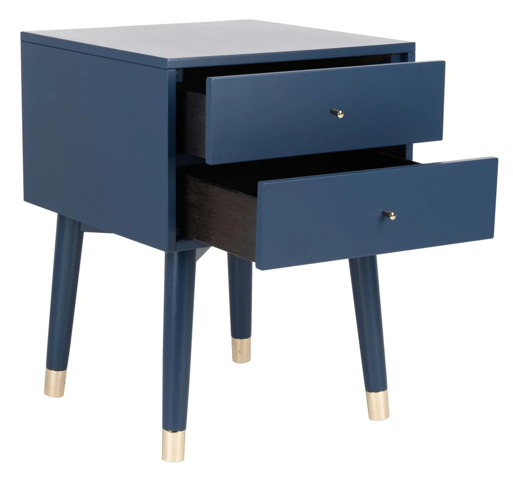 Safavieh Lyla Mid Century Retro Silver Cap Nightstand - Lapis Blue | Nightstands | Modishstore - 8