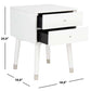 Safavieh Lyla Mid Century Retro Silver Cap Nightstand - White | Nightstands | Modishstore - 3