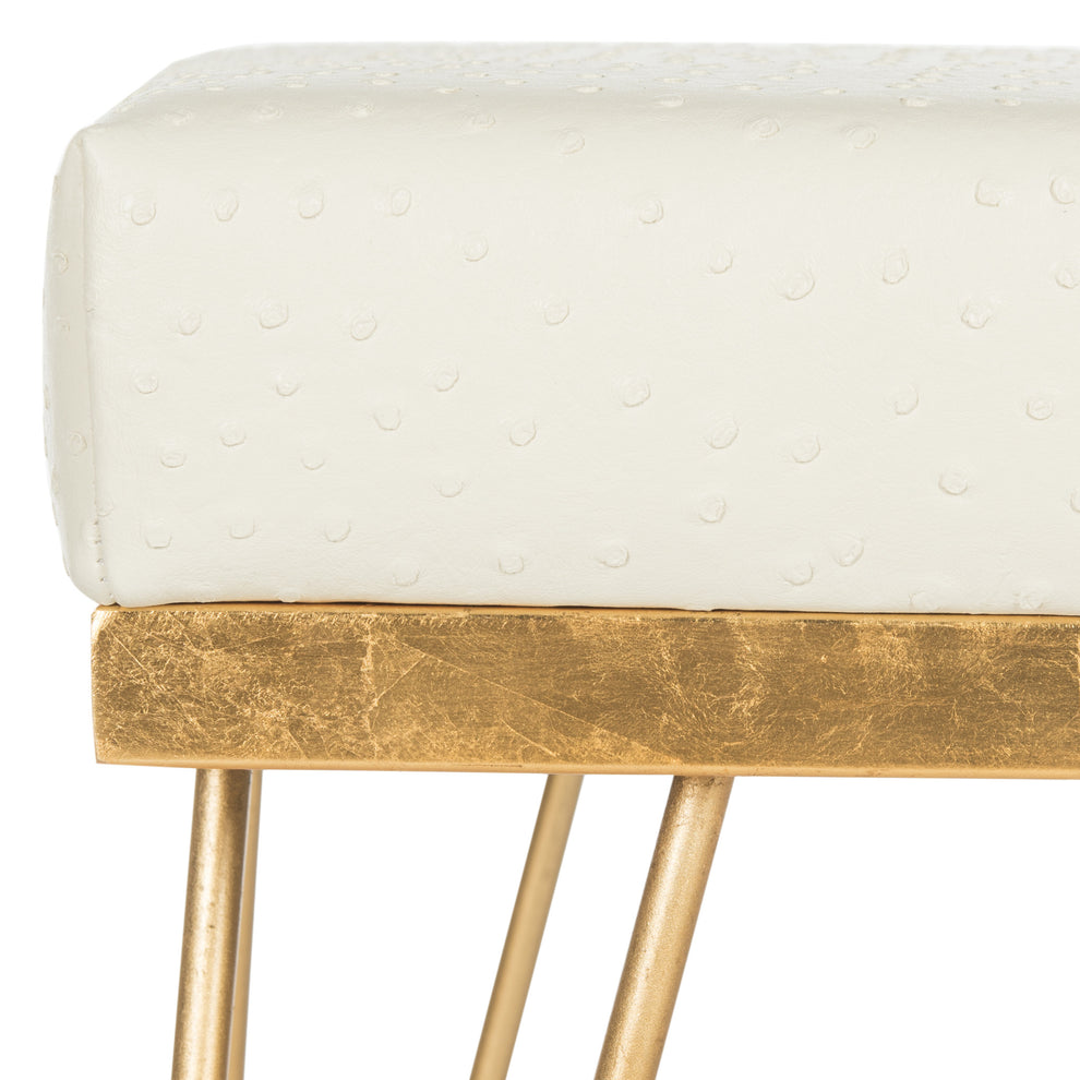 Safavieh Jenine Faux Ostrich Square Bench | Benches | Modishstore - 4
