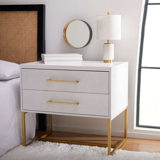Safavieh Estelle Nightstand - White | Nightstands | Modishstore