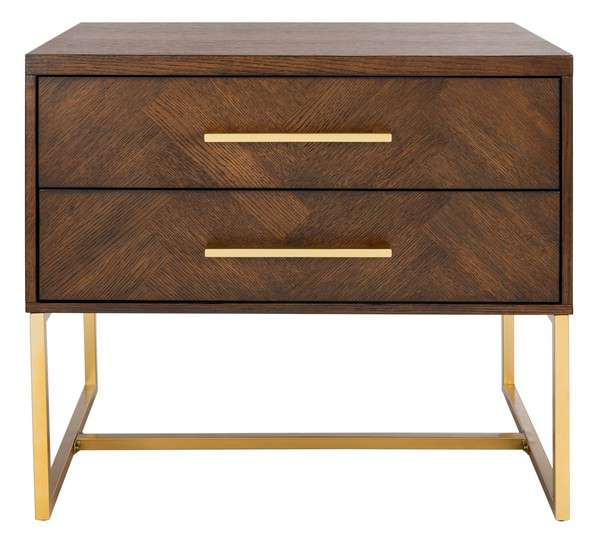 Safavieh Estelle Nightstand - Walnut | Nightstands | Modishstore - 2