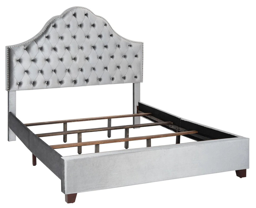 Safavieh Beckham Bed Full Size - Light Grey | Beds | Modishstore - 2