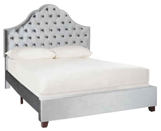 Safavieh Beckham Bed Full Size - Light Grey | Beds | Modishstore