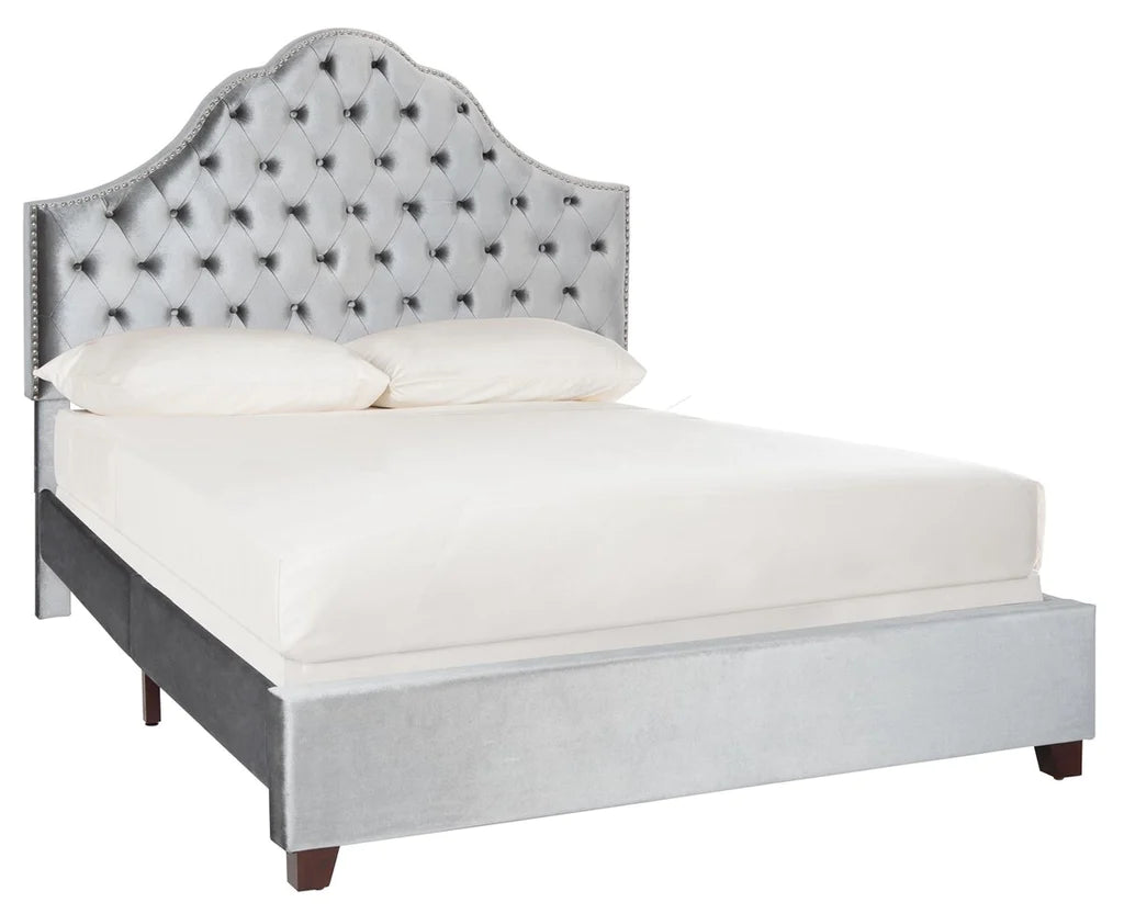 Safavieh Beckham Bed Queen Size - Light Grey | Beds | Modishstore - 7