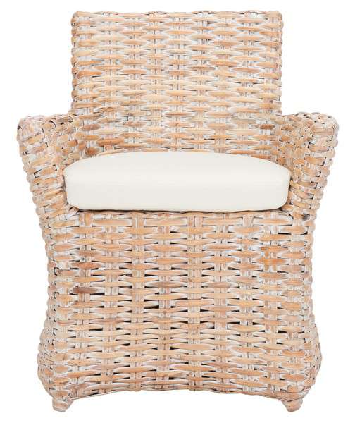 Safavieh Cabana Rattan Arm Chair - White Wash | Accent Chairs | Modishstore