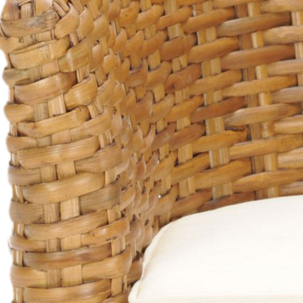 Safavieh Omni Barrel  Low Back Chair in 4 colors Homey , Brown , Natural, brown / Black , Rattan finish and Mango wood  construction | Accent Chairs | Modishstore - 8