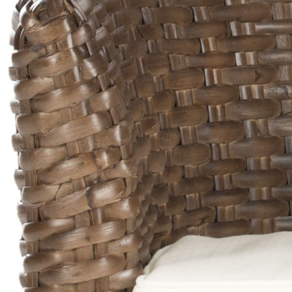 Safavieh Omni Barrel  Low Back Chair in 4 colors Homey , Brown , Natural, brown / Black , Rattan finish and Mango wood  construction | Accent Chairs | Modishstore - 12