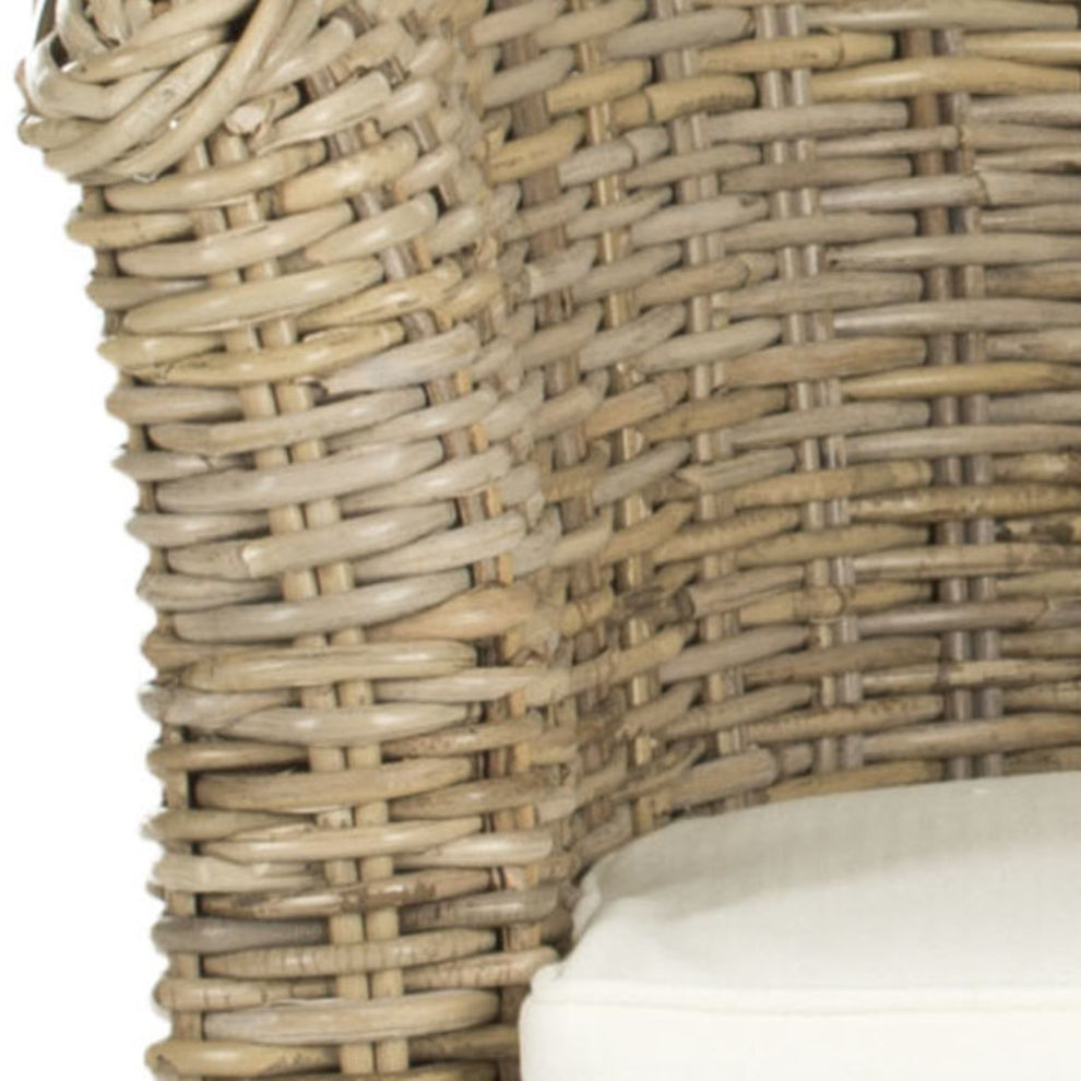 Safavieh Omni Barrel  Low Back Chair in 4 colors Homey , Brown , Natural, brown / Black , Rattan finish and Mango wood  construction | Accent Chairs | Modishstore - 16