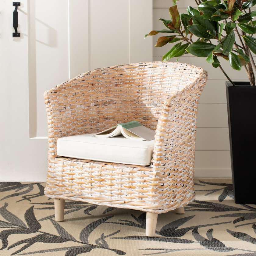 Safavieh Omni Rattan Barrel Chair | Accent Chairs | Modishstore - 2