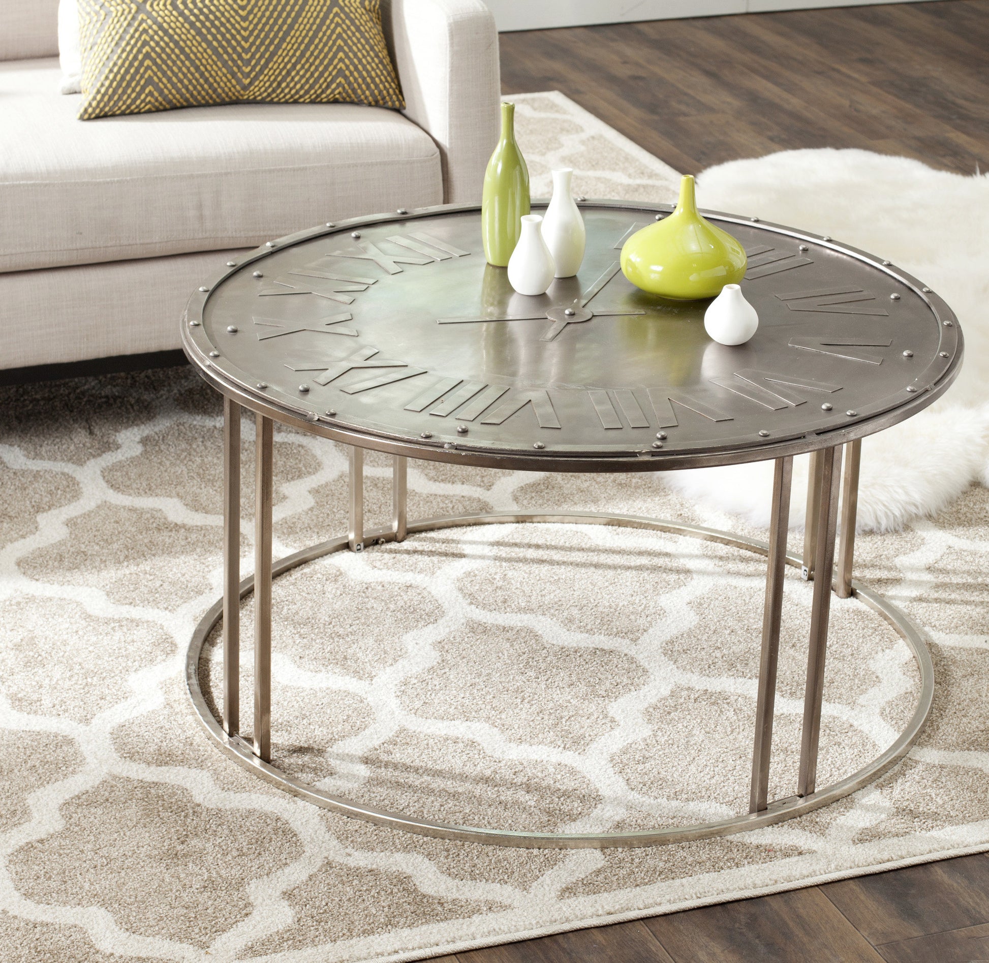 Safavieh Roman Clock Cocktail Table | Bar Tables | Modishstore - 1