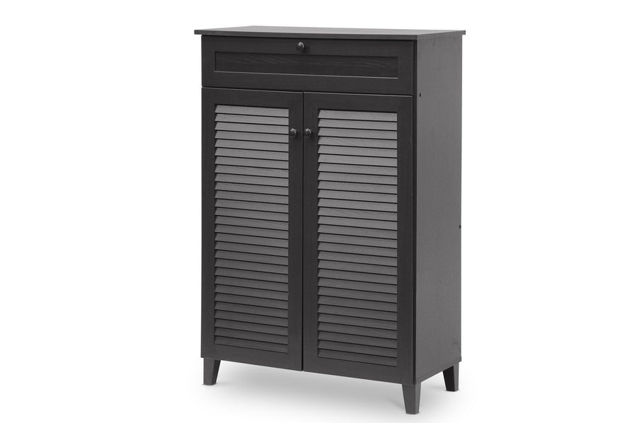 baxton studio harding espresso shoe storage cabinet | Modish Furniture Store-2