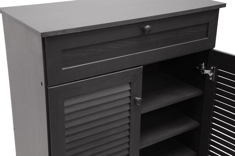 baxton studio harding espresso shoe storage cabinet | Modish Furniture Store-4