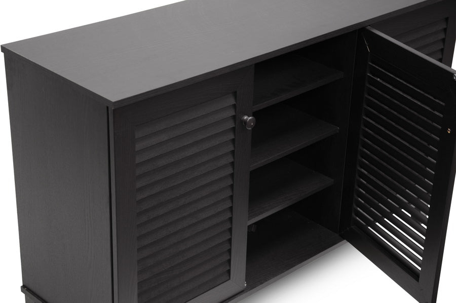 baxton studio warren espresso shoe storage cabinet | Modish Furniture Store-3