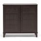 baxton studio glidden dark brown wood modern shoe cabinet short | Modish Furniture Store-3