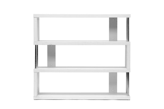 Baxton Studio Barnes White Three-Shelf Modern Bookcase | Bookcases | Modishstore