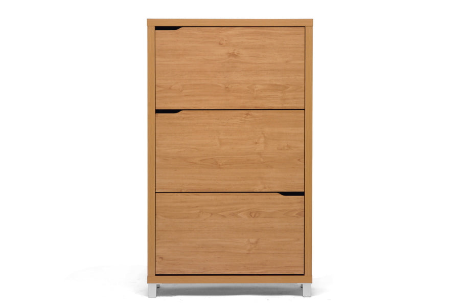 baxton studio simms maple modern shoe cabinet | Modish Furniture Store-3