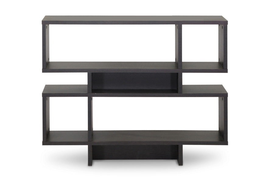 Baxton Studio Cassidy 4-Level Dark Brown Modern Bookshelf | Modishstore | Shelves & Shelving Units