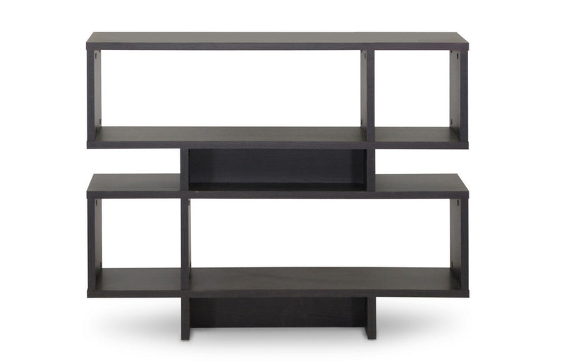 Baxton Studio Cassidy 4-Level Dark Brown Modern Bookshelf | Modishstore | Shelves & Shelving Units