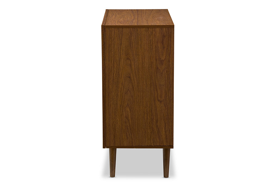 baxton studio harlow mid century modern scandinavian style white and walnut wood 3 drawer chest | Modish Furniture Store-4