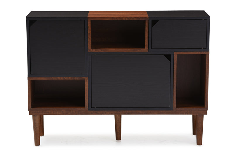 Baxton Studio Anderson Mid-century Retro Modern Oak and Espresso Wood Sideboard Storage Cabinet | Modishstore | Cabinets