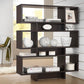 baxton studio cassidy 6 level dark brown modern bookshelf | Modish Furniture Store-3