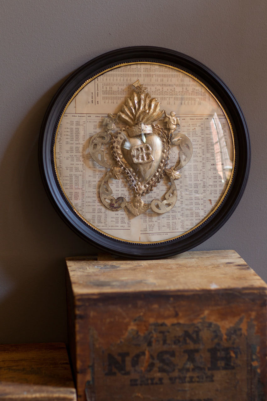 Vagabond Vintage Round Framed Antique Silver Milagro | Modishstore | Wall Decor