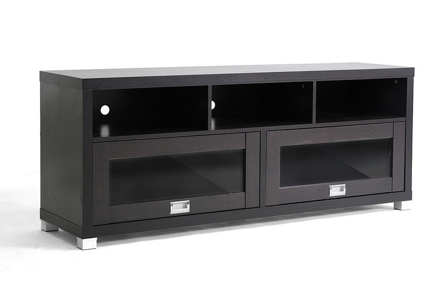 baxton studio swindon modern tv stand with glass doors | Modish Furniture Store-2