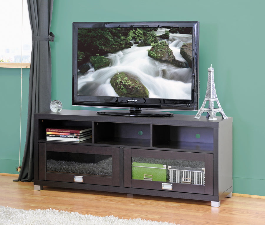 baxton studio swindon modern tv stand with glass doors | Modish Furniture Store-3