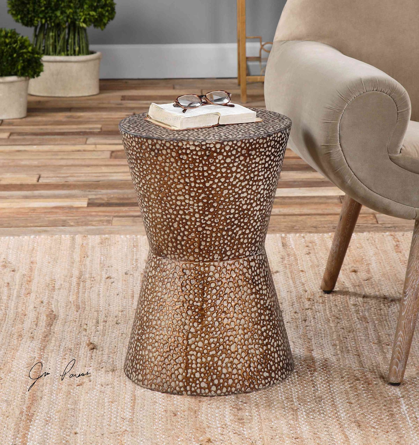 Uttermost Cutler Drum Shaped Accent Table | Accent Tables | Modishstore - 3