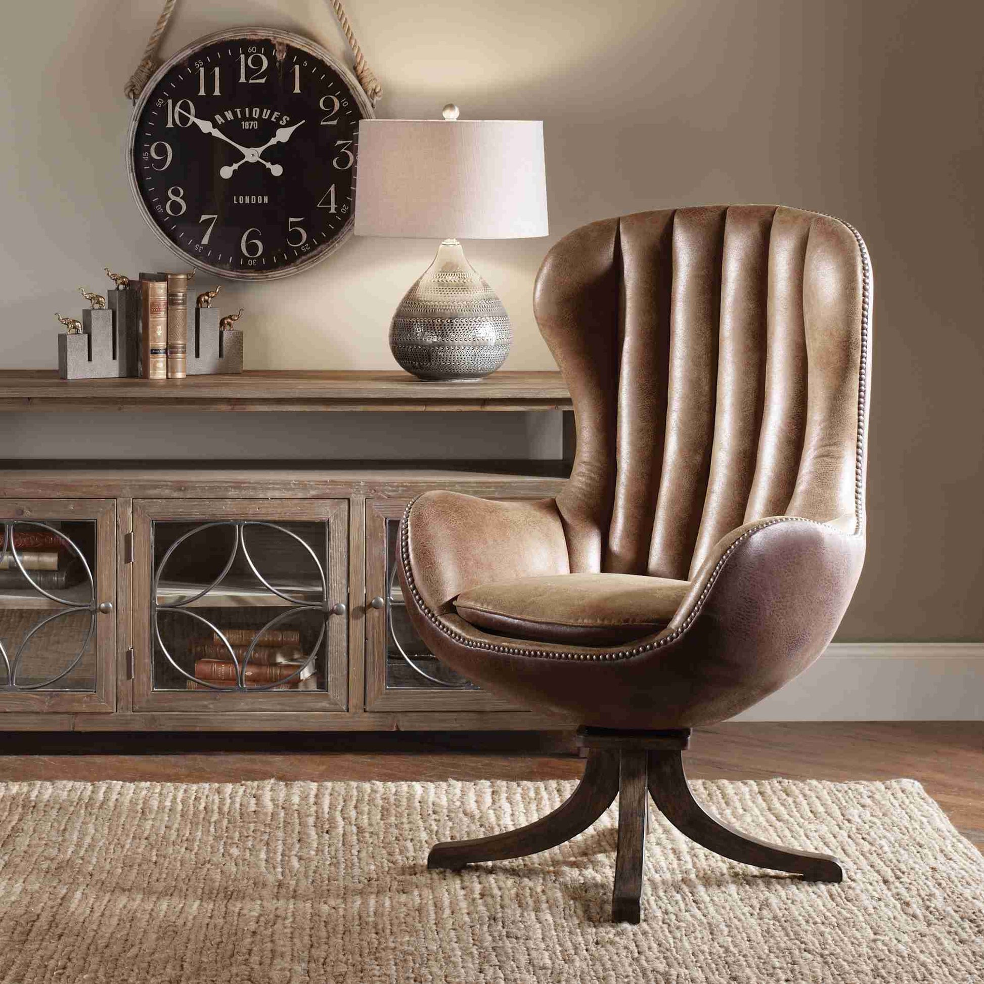 Uttermost Garrett Mid-century Swivel Chair | Lounge Chairs | Modishstore - 3