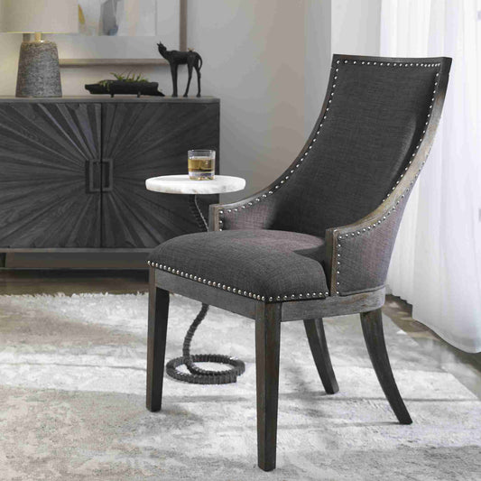Uttermost Aidrian Charcoal Gray Accent Chair | Accent Chairs | Modishstore