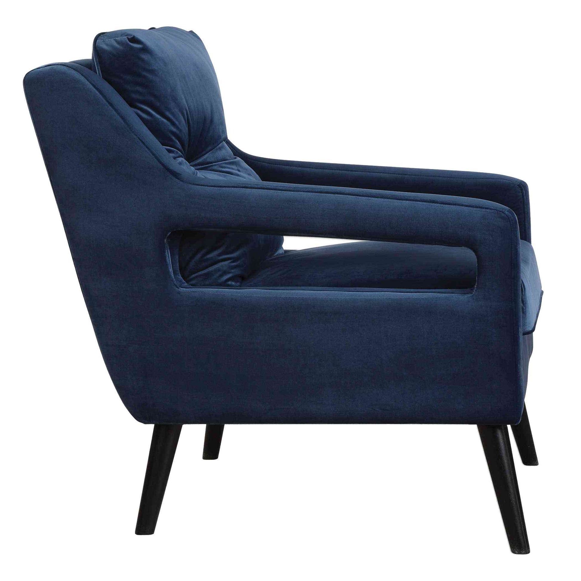 Uttermost O'Brien Blue Velvet Armchair | Armchairs | Modishstore - 3