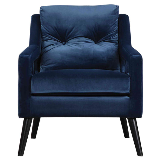 Uttermost O'Brien Blue Velvet Armchair | Armchairs | Modishstore