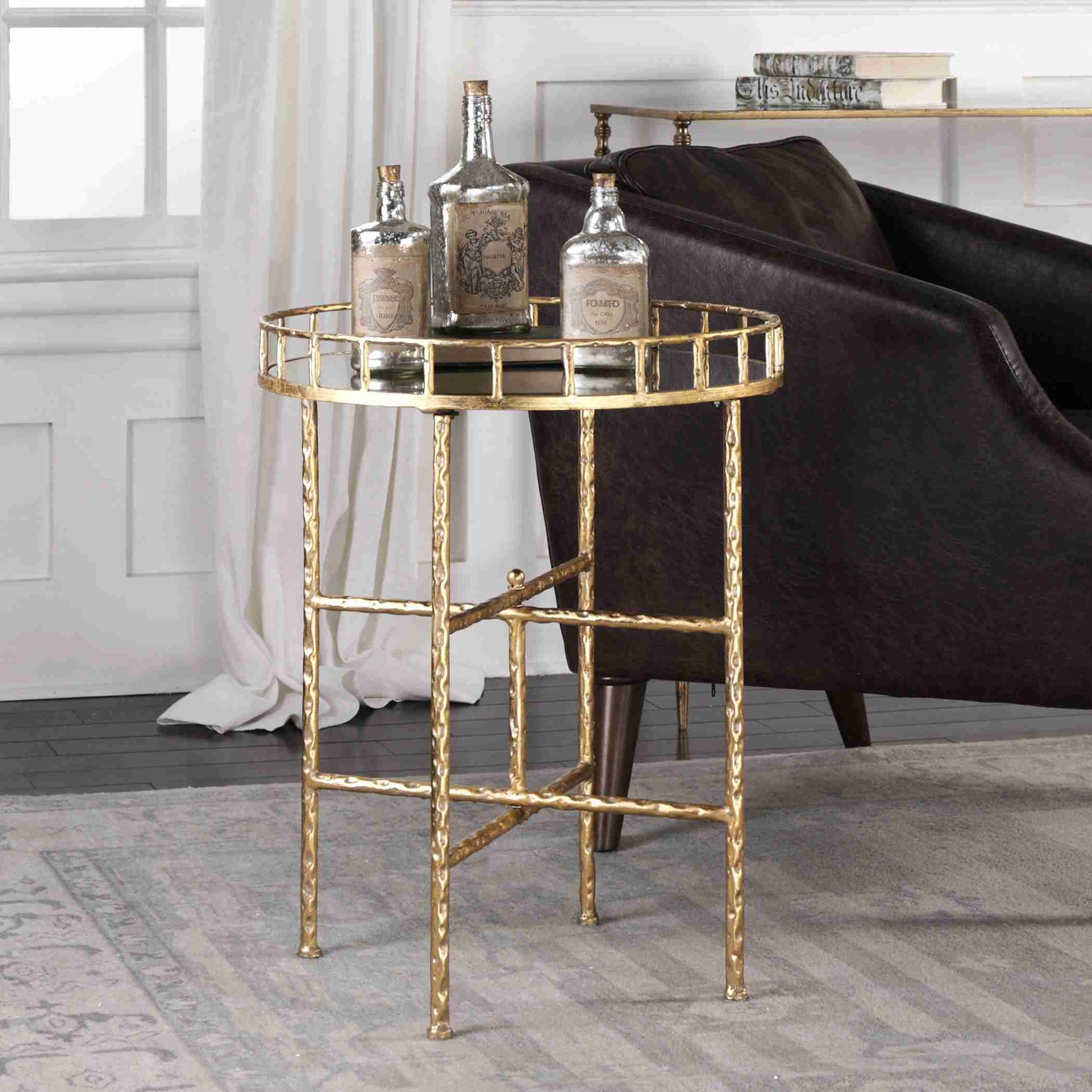 Uttermost Tilly Bright Gold Accent Table | Accent Tables | Modishstore - 2