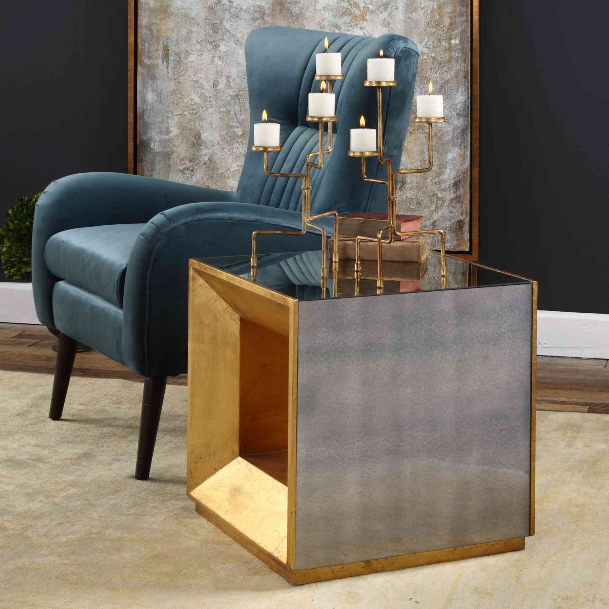 Uttermost Flair Gold Cube Table | Accent Tables | Modishstore - 6