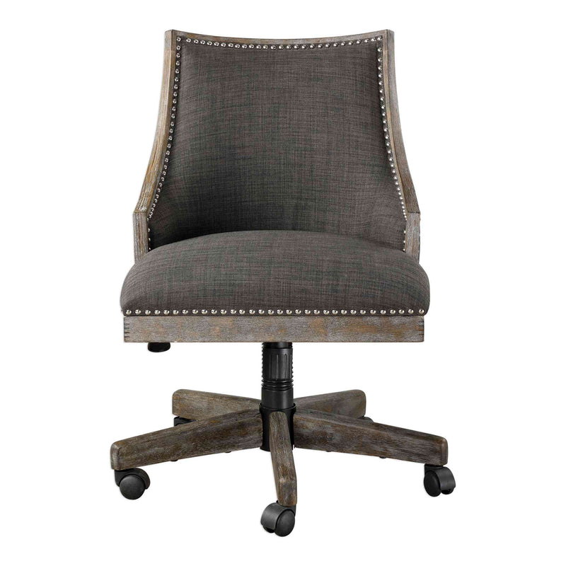 Uttermost Aidrian Charcoal Desk Chair | Office Chairs | Modishstore