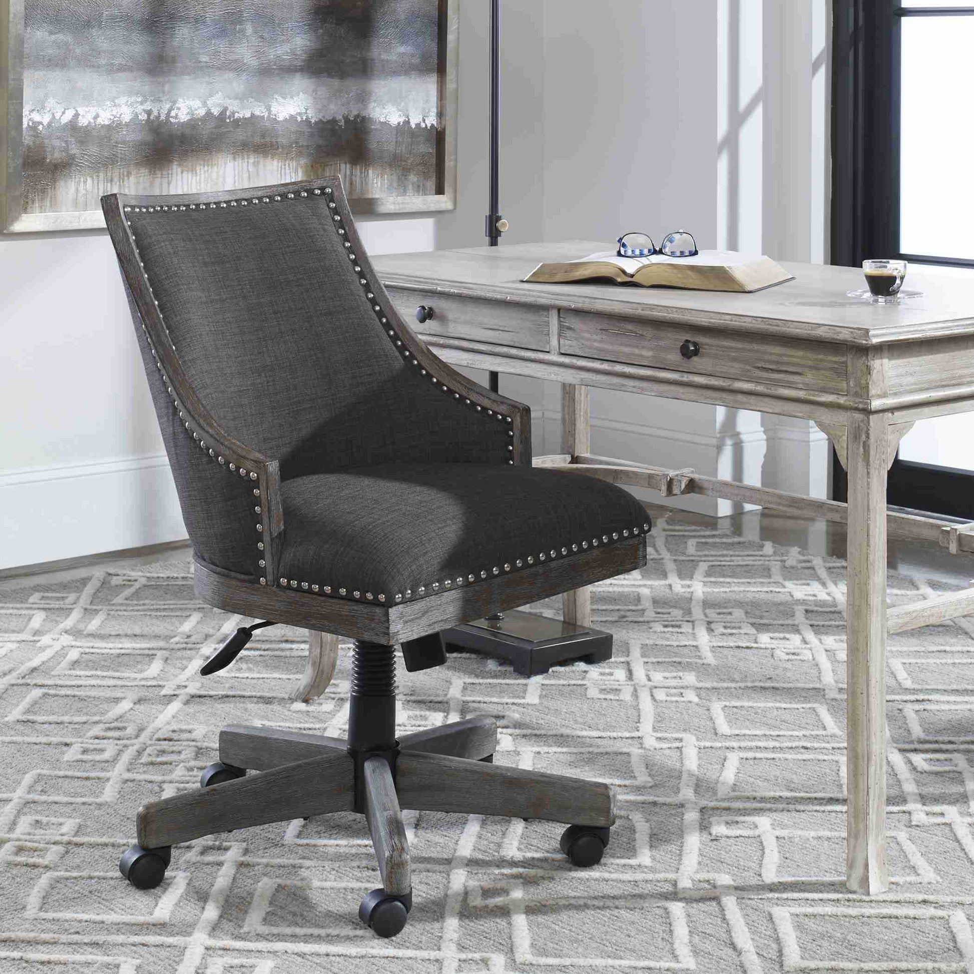 Uttermost Aidrian Charcoal Desk Chair | Office Chairs | Modishstore - 6