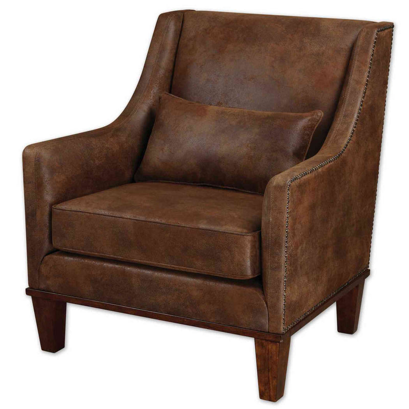 Uttermost Clay Leather Armchair | Armchairs | Modishstore