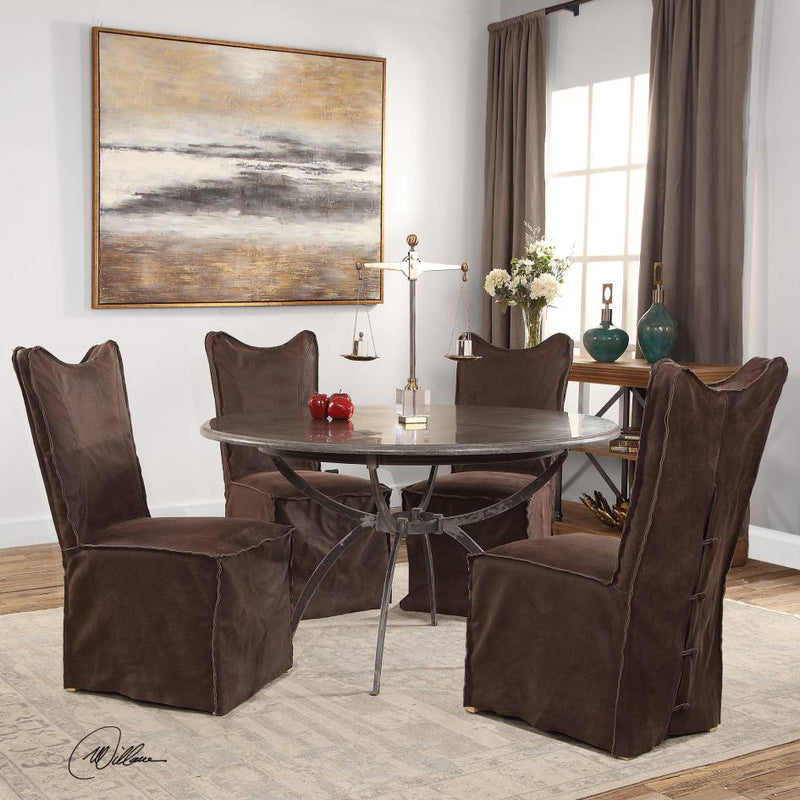 Uttermost Delroy Armless Chairs, Chocolate, Set Of 2 | Modishstore | Dining Chairs