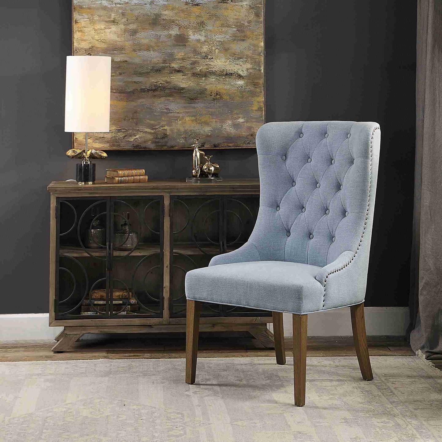 Uttermost Rioni Tufted Wing Chair | Accent Chairs | Modishstore