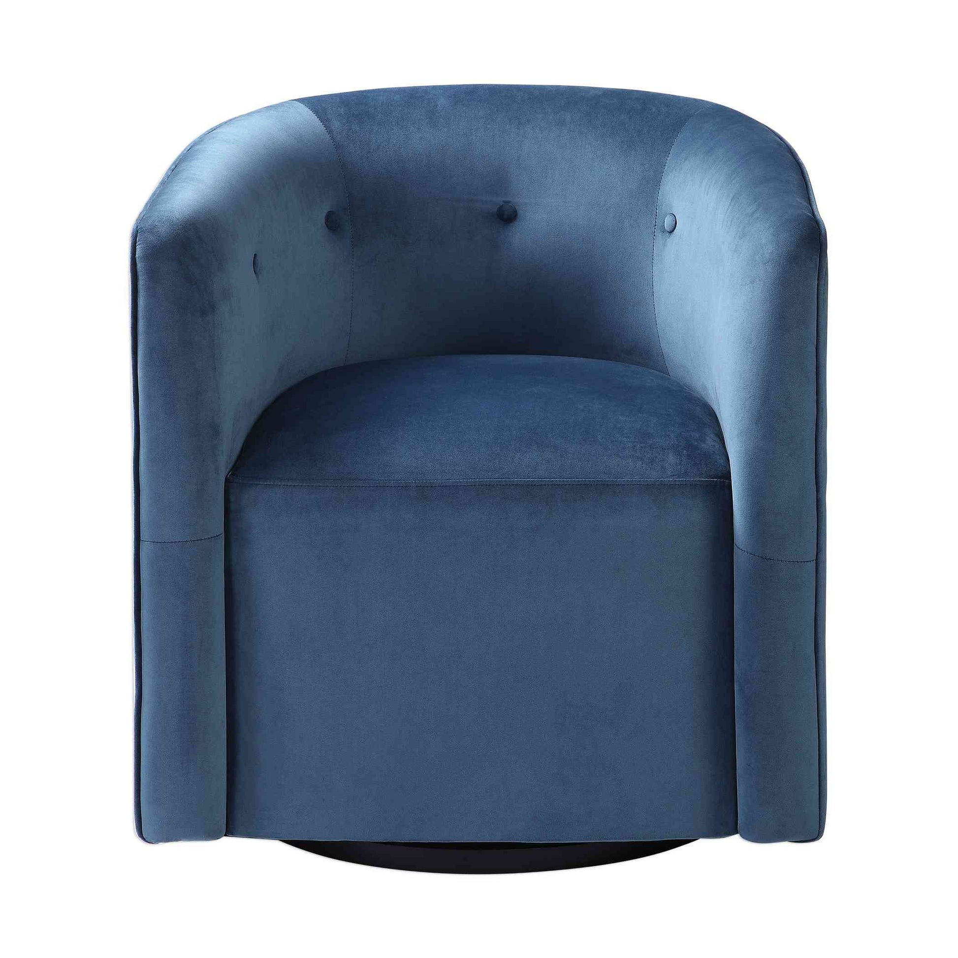 Uttermost Mallorie Blue Swivel Chair | Lounge Chairs | Modishstore
