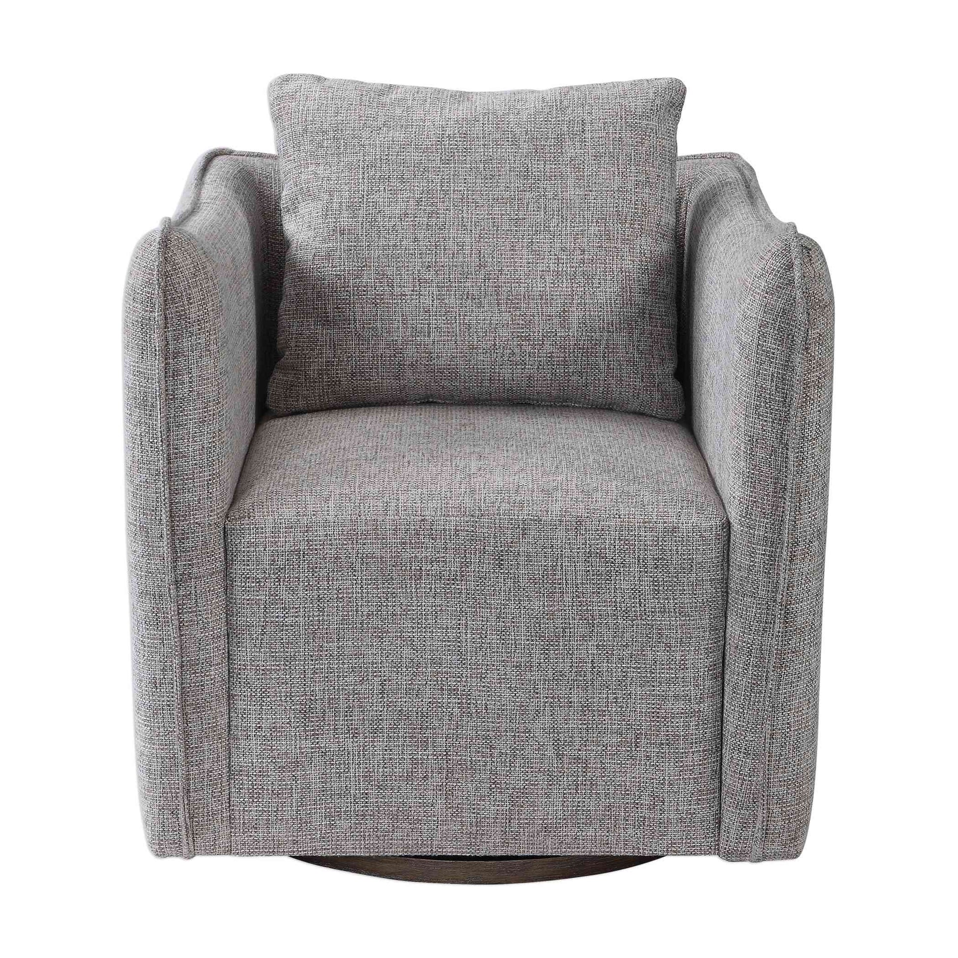 Uttermost Corben Gray Swivel Chair | Lounge Chairs | Modishstore
