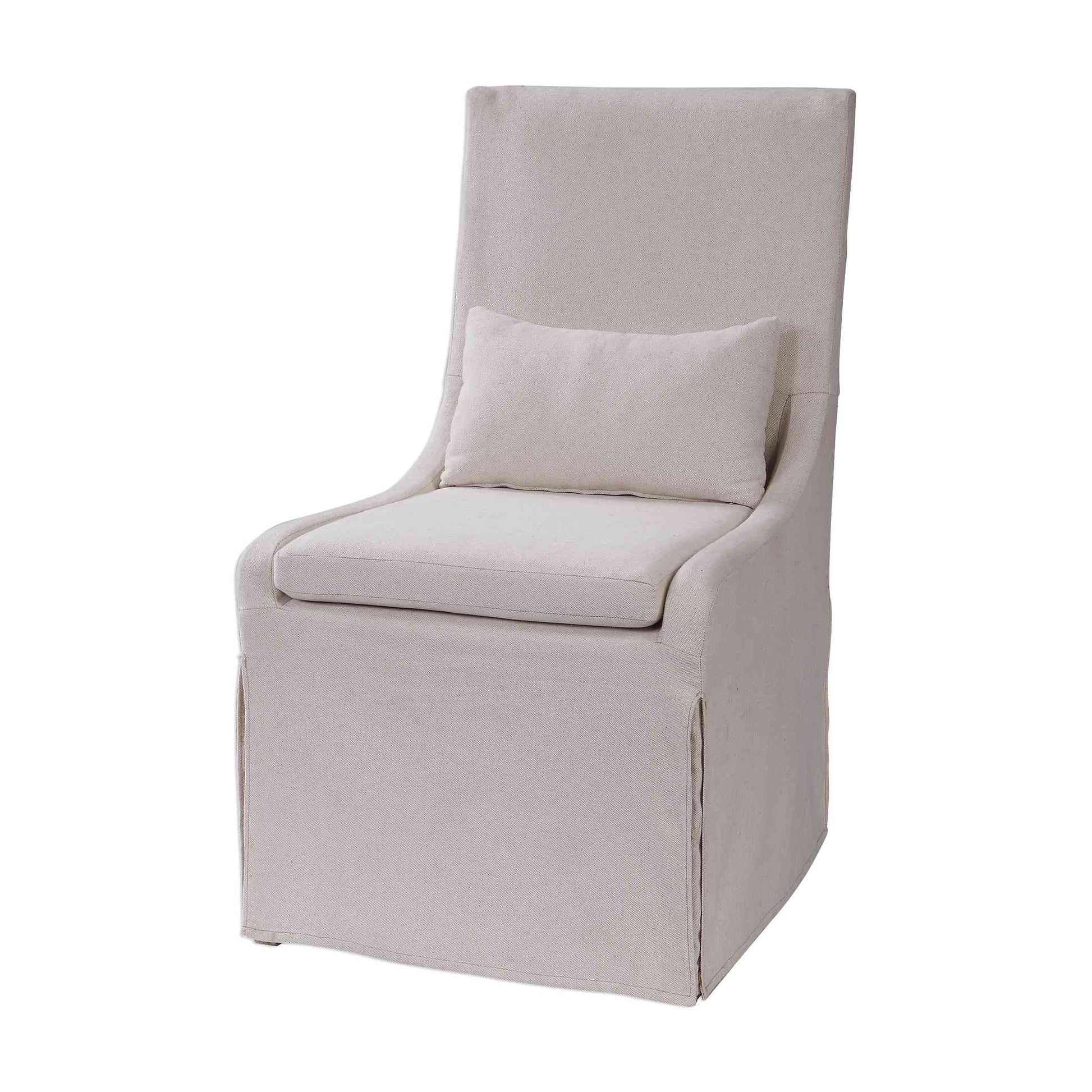 Uttermost Coley White Linen Armless Chair | Accent Chairs | Modishstore - 5