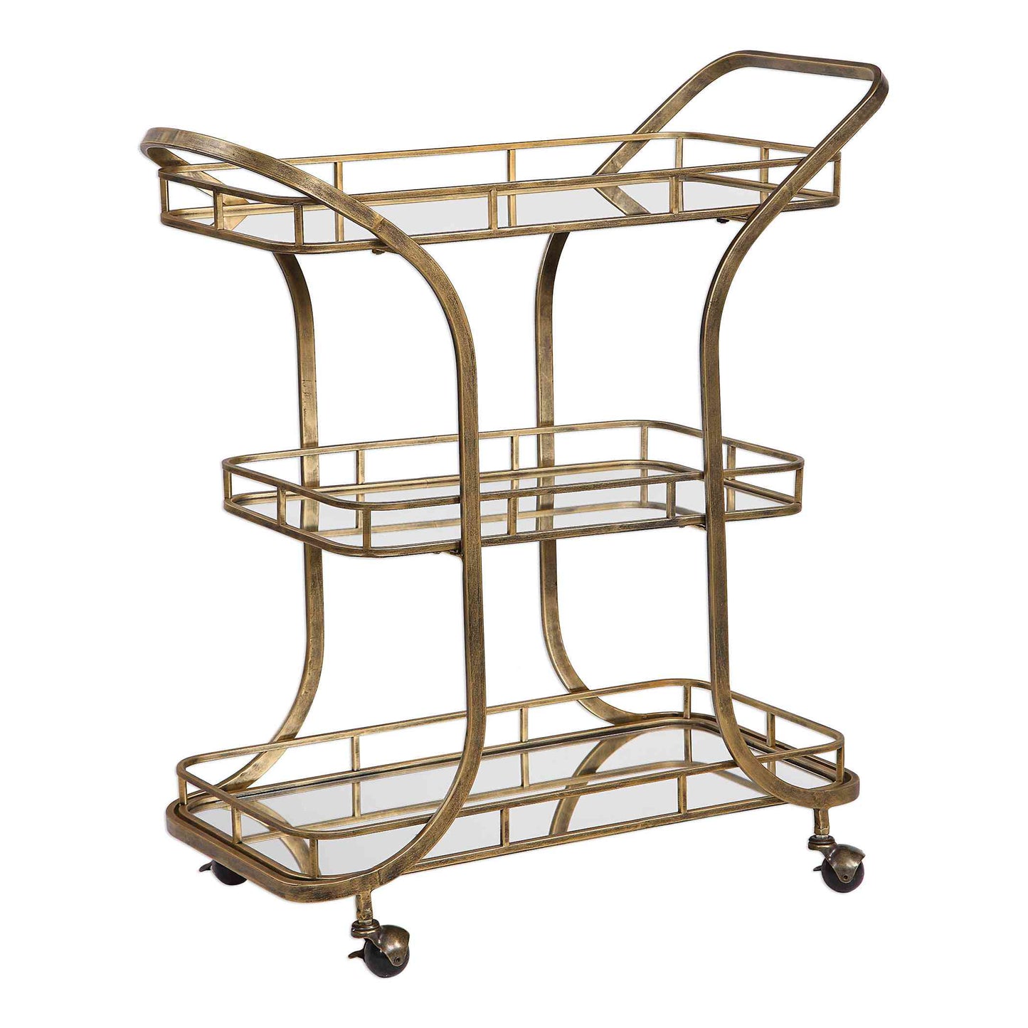 Uttermost Stassi Gold Serving Cart | Bar Carts | Modishstore - 6